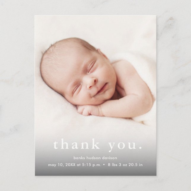 Postal De Anuncios Fotos de bebé modernas gracias a su nacimiento (Anverso)