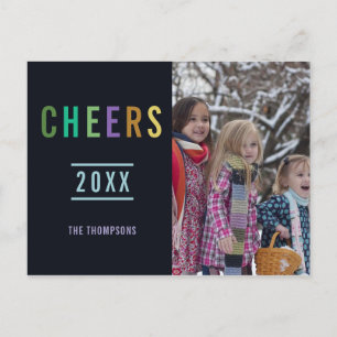 Postal De Anuncios Fotos de bienvenida de Trendy Happy Holidays Famil