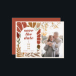 Postal De Anuncios Fotos de boda Boho Terracotta Floral Save the Date<br><div class="desc">Tarjeta postal de anuncio de boda Boho Terracotta Floral Save the Date</div>