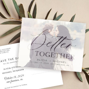 Postal De Anuncios Fotos de boda con guión de mejor juntos guardar la