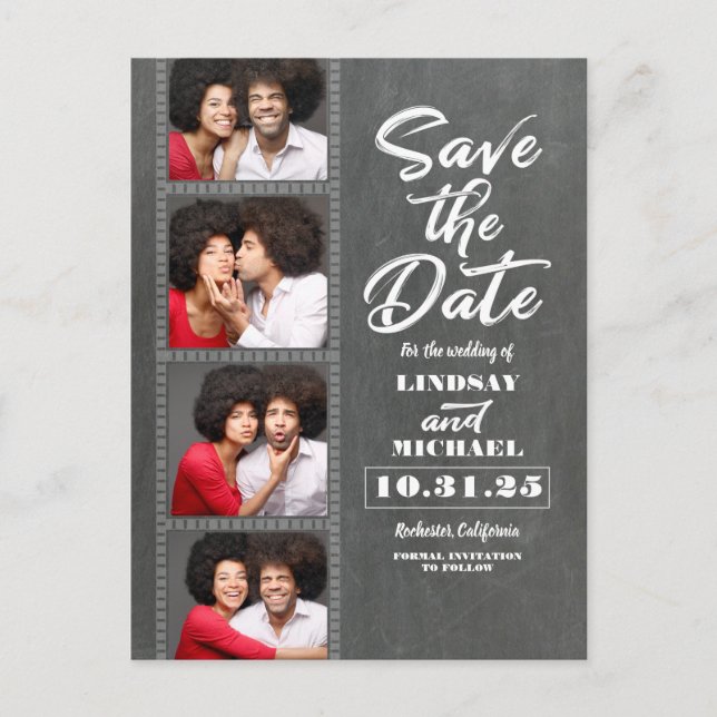 Postal De Anuncios Fotos de Booth Fun de Save the Date (Anverso)