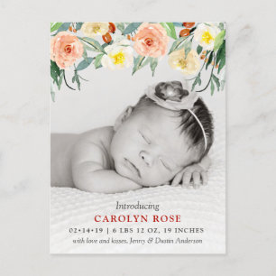 Postal De Anuncios Fotos de floristería de moda anuncian nacimiento