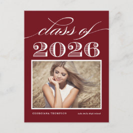 Postal De Anuncios Fotos de Graduación de la Clase de 2026 Vintage Ro