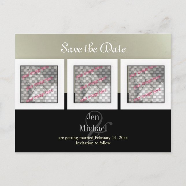 Postal De Anuncios Fotos de Save the Date postales, (Anverso)