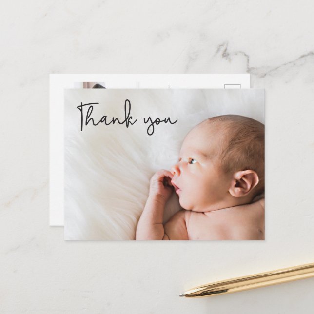 Postal De Anuncios Fotos modernas personalizadas de recién nacido agr (Anverso/Reverso In Situ)