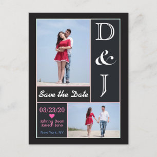 Postal De Anuncios Fotos personalizadas para guardar la fecha