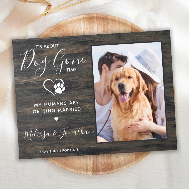 Postal De Anuncios Fotos Rústicas Divertidas Mascotas Boda Perro Comp (Subido por el creador)