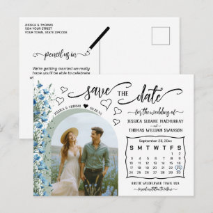 Postal De Anuncios Fotos y Calendario de Flores Silvestres Azules Gua