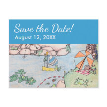 Frog Treehouse Save the Date Postcard, Personaliza