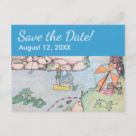 Postal De Anuncios Frog Treehouse Save the Date Postcard, Personaliza