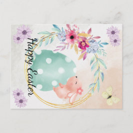 Postal De Anuncios Frohe Ostern- Hase sitzt au einem Ei