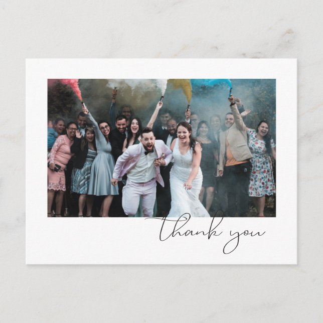 Postal De Anuncios Fuente de letra divertida simple Foto de invitados (Anverso)