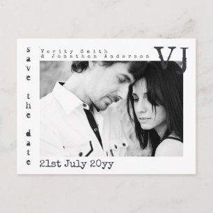 Postal De Anuncios Fuente de Máquina de Escribir Guardar la Fecha de 