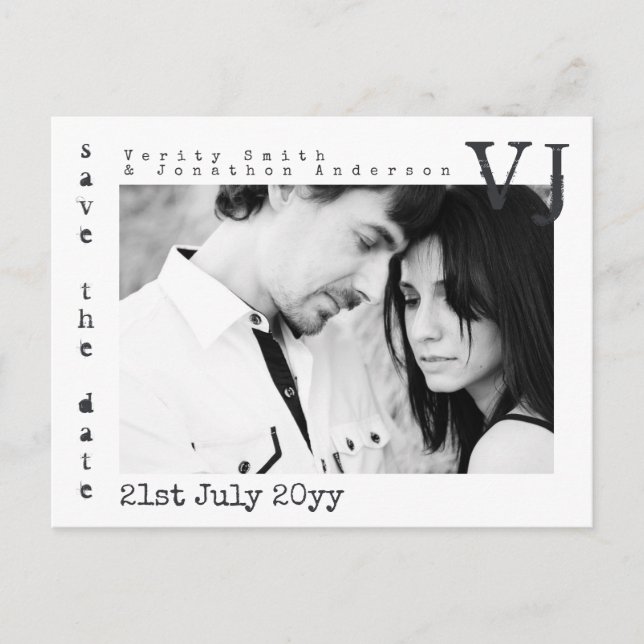 Postal De Anuncios Fuente de Máquina de Escribir Guardar la Fecha de  (Anverso)