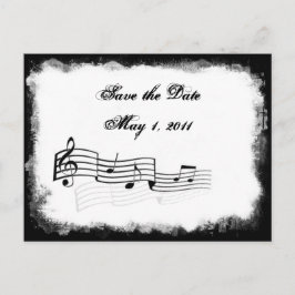 Postal De Anuncios Funky Torn Paper Music Save the Date