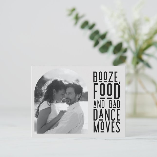 Postal De Anuncios Funny Arch Photo Wedding Save the Date (Anverso de pie)