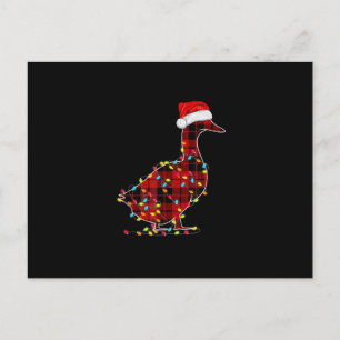 Postal De Anuncios Funny Duck Navidades Light Red Plaid Matando