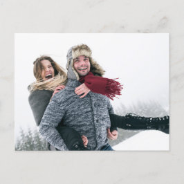 Postal De Anuncios Futuro Sr. y Sra. Winter Tree Snow Blue Watercolor
