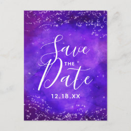 Postal De Anuncios Galaxy Noche Estrellada Aquarela Save the Date