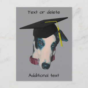 Postal De Anuncios Galgo con gorra de graduación Perro divertido Pers