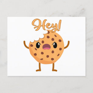 Postal De Anuncios Galleta Divertida de Chocolate con un Bocado Tomad