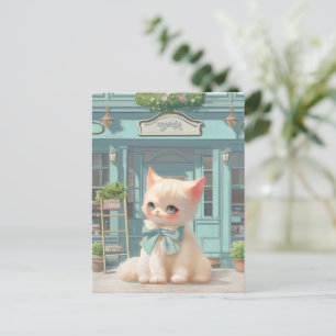 Postal De Anuncios Gatito con sabor suave y azul en pastelería