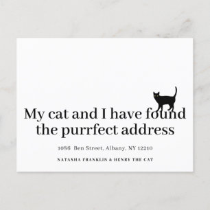 Postal De Anuncios Gato Mascota Nueva Dirección Me He Mudado Moderna