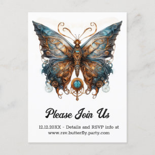 Postal De Anuncios Gearmoth Morpho Butterfly Steampunk Boda