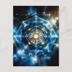 Postal De Anuncios Geometría Cósmica Mandala Estrella Universo Abstra