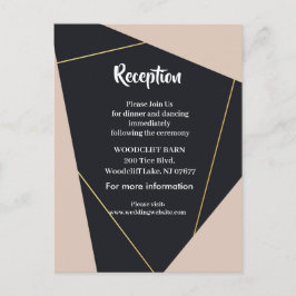 Postal De Anuncios Geométrico rosa negro y oro