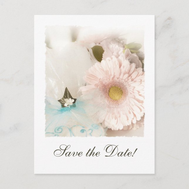 Postal De Anuncios Gerber Daisy Wedding Save the Date Postcard (Anverso)