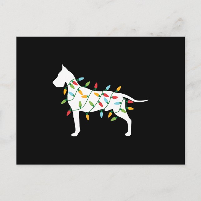 Postal De Anuncios Gif de perro | Luces de Navidad Gran Danés (Anverso)