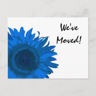 Postal De Anuncios Girasol Arte Pop Azul Cambio de Dirección