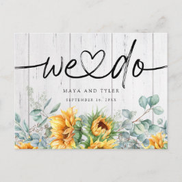 Postal De Anuncios Girasol Rústico Eucalipto Nosotros Salvamos La Fec