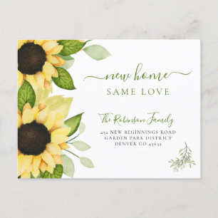Postal De Anuncios Girasoles acuarela modernos mudanza