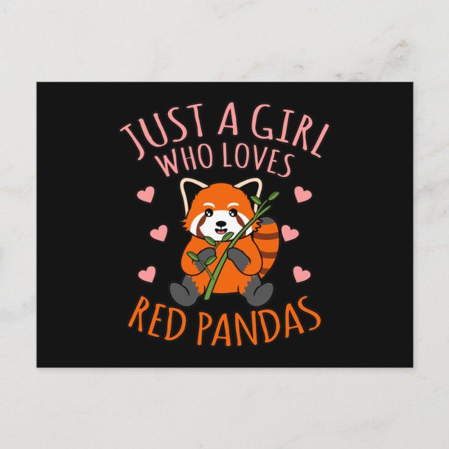 Postal De Anuncios Girl Loves Red Pandas Cute Pet Animal Panda Lover (Anverso)