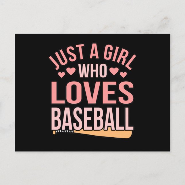Postal De Anuncios Girl Who Loves Baseball Sports Player Lover Coach (Anverso)