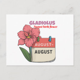 Postal De Anuncios Gladiolus - Flor De Nacimiento Para Agosto