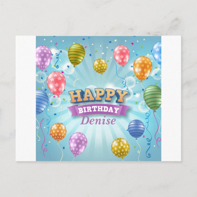 Postal De Anuncios Globos de Fiesta de Cumpleaños (Anverso)