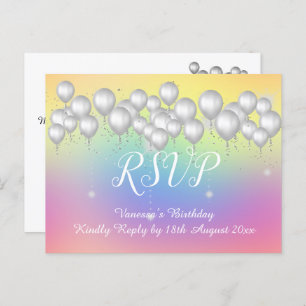 Postal De Anuncios Globos de RAINBOW en todas las ocasiones RSVP