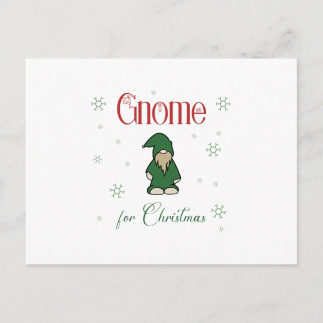 Postal De Anuncios Gnome para Navidades (Anverso)