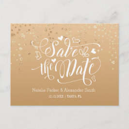 Postal De Anuncios Gold Speckled | Salvar la fecha