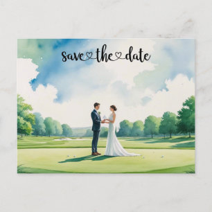 Postal De Anuncios Golf Guardar la fecha Torneo de Golf Boda