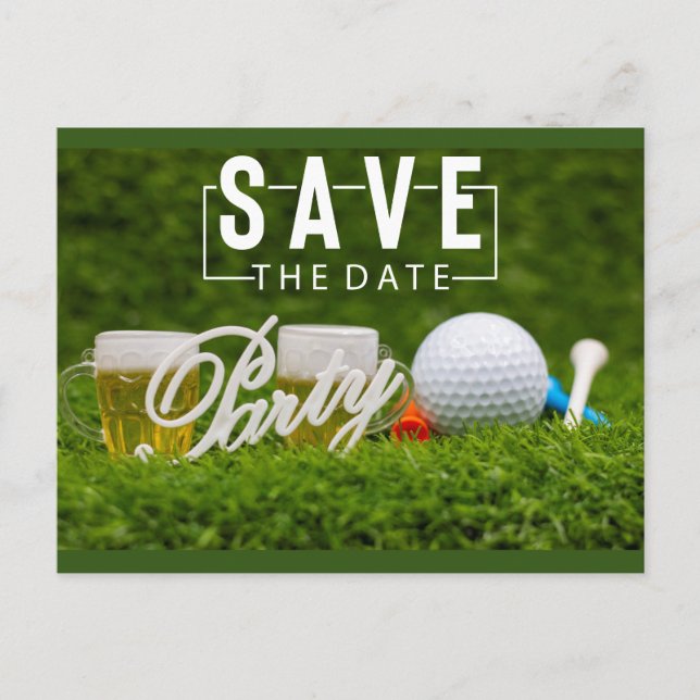 Postal De Anuncios Golf Salva la fecha Torneo de golf en verde (Anverso)