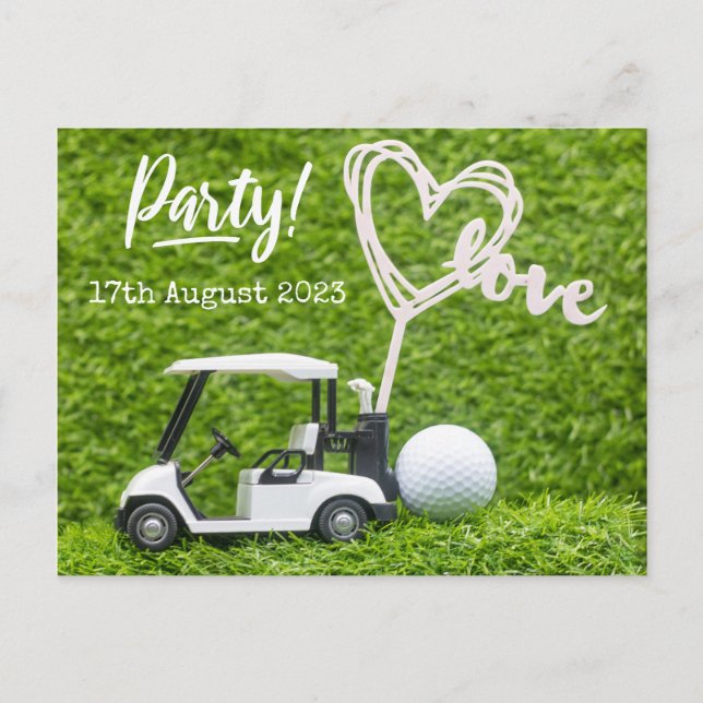 Postal De Anuncios Golf Salvar al Fiesta de citas para golfista (Anverso)