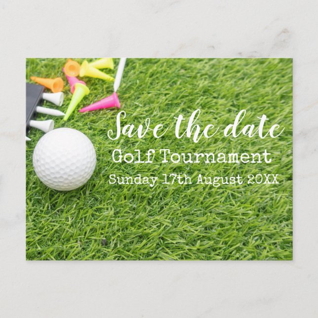 Postal De Anuncios Golf Salvar el Torneo de Golf con pelota (Anverso)