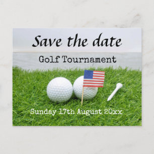 Postal De Anuncios Golf Salvar la fecha del Torneo de Golf con la ban