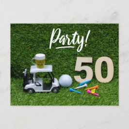 Postal De Anuncios Golf Salven la cita Fiesta 50 cumpleaños golfista
