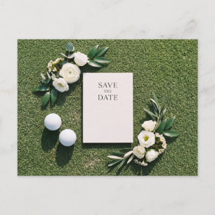 Postal De Anuncios Golf Save the Date con tema de golfista