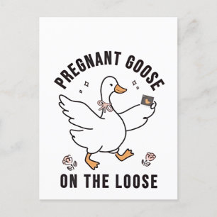 Postal De Anuncios Goose preñado en el pájaro ganso del embarazo suel